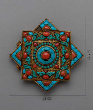 Orginal Stones Inalid Ghau Locket | Portal to Spiritual Serenity and Timeless Eleganc