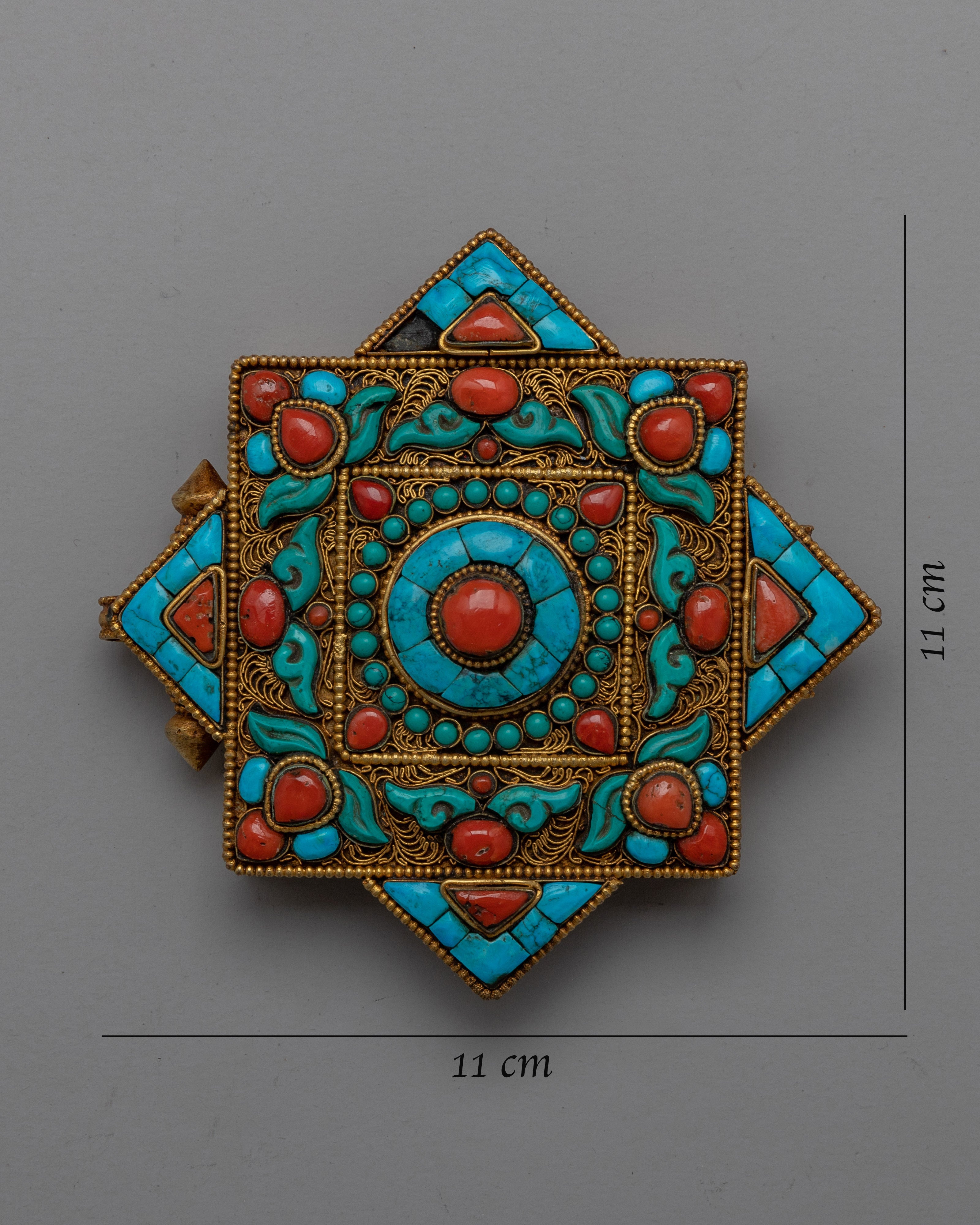 Orginal Stones Inalid Ghau Locket | Portal to Spiritual Serenity and Timeless Eleganc