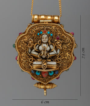 Chenresig Ghau Box Locket | Harnessing Sacred Chants for Spiritual Protection