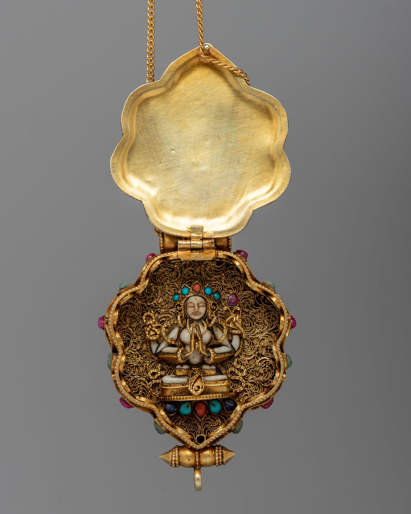 Manjushri Ghau Box Locket | Sacred Talisman for Spiritual Insight