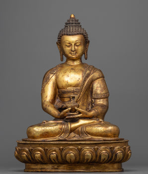 Amitabha Buddha Antique Finish Statue 