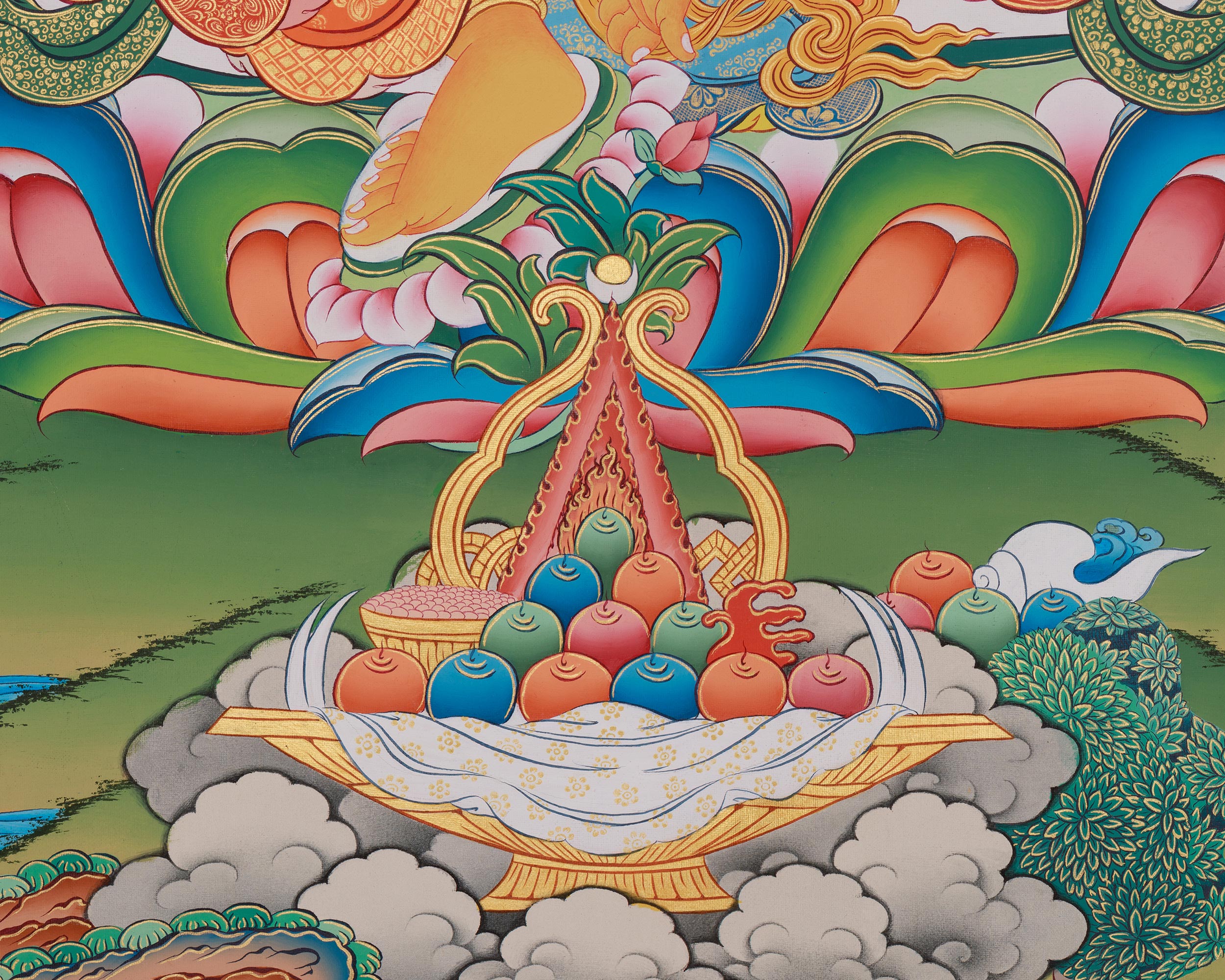 Deity of Wealth Dzambhala Thangka | Spiritual Prosperity And Abundance