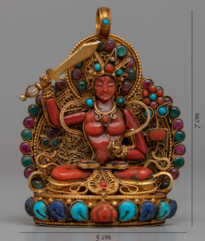 Manjushri Silver Locket | Silver to Invoke Spiritual Insight and Guidance.