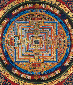 Genuine Hand-Painted Kalachakra Mandala | Perfect For Gifts, Yoga, Meditation, and Home Decoration