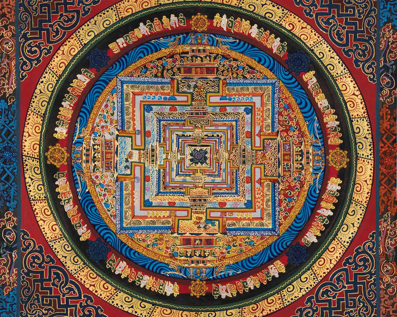 Genuine Hand-Painted Kalachakra Mandala | Perfect For Gifts, Yoga, Meditation, and Home Decoration