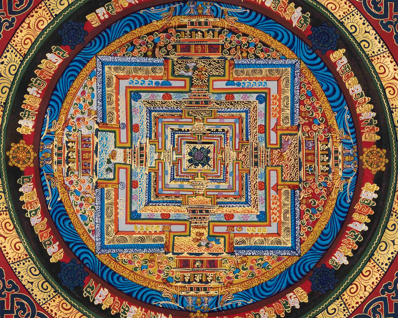 Genuine Hand-Painted Kalachakra Mandala | Perfect For Gifts, Yoga, Meditation, and Home Decoration