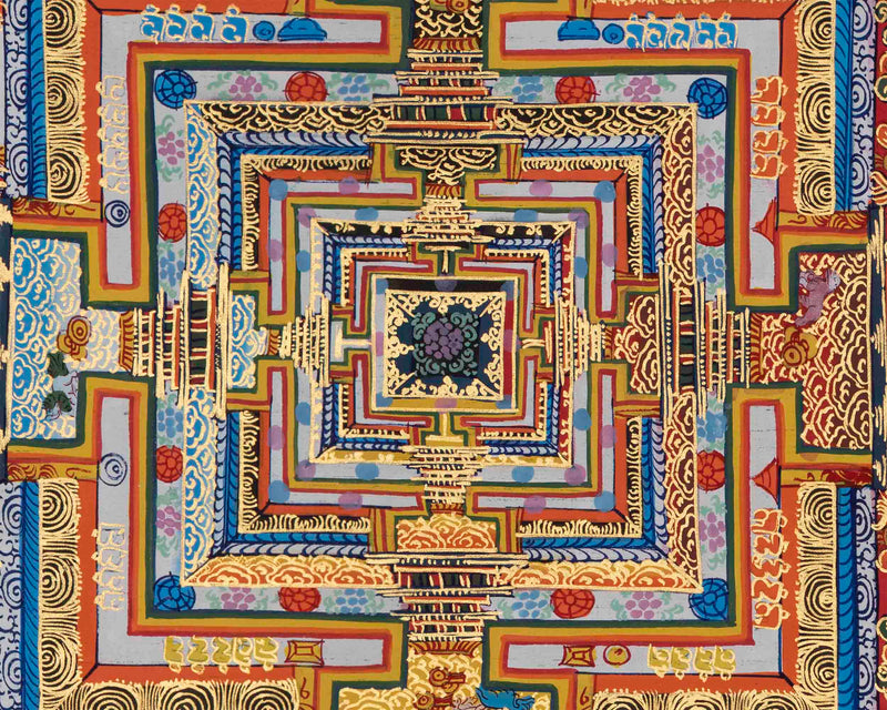 Genuine Hand-Painted Kalachakra Mandala | Perfect For Gifts, Yoga, Meditation, and Home Decoration