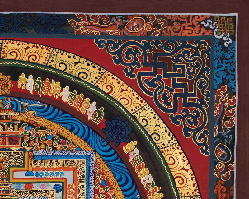 Genuine Hand-Painted Kalachakra Mandala | Perfect For Gifts, Yoga, Meditation, and Home Decoration