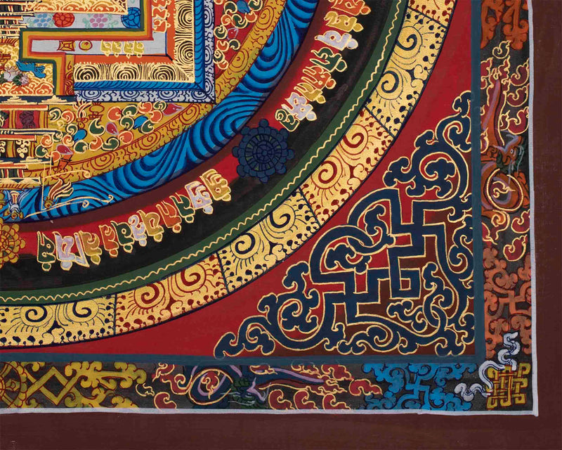 Genuine Hand-Painted Kalachakra Mandala | Perfect For Gifts, Yoga, Meditation, and Home Decoration