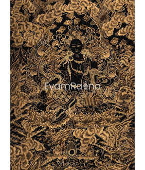 Gold Green Tara Thangka