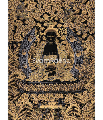 Gold Amitabha Buddha Thangka