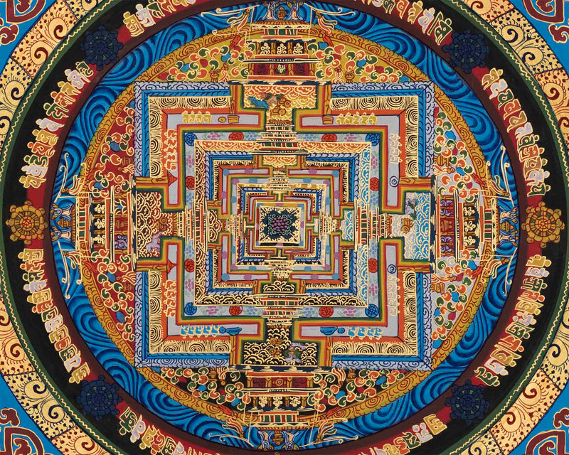 Hand-Painted Kalachakra Mandala | Perfect For Meditation and Yoga