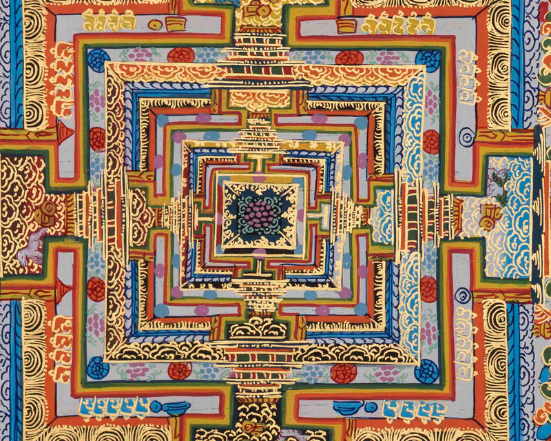 Hand-Painted Kalachakra Mandala | Perfect For Meditation and Yoga