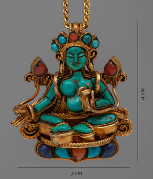 Green Tara Turquoise Locket | Unique Spiritual Accessory