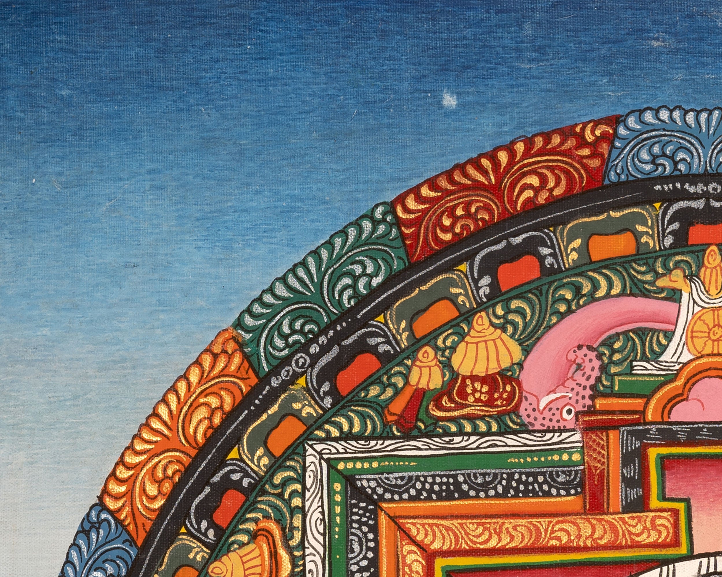 Vintage Shakyamuni Buddha Mandala | Tibetan Thangka for Enlightenment