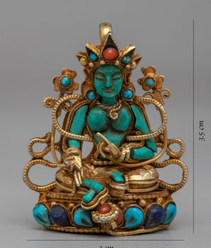 Green Tara Turquoise Locket | Unique Buddhist Gift