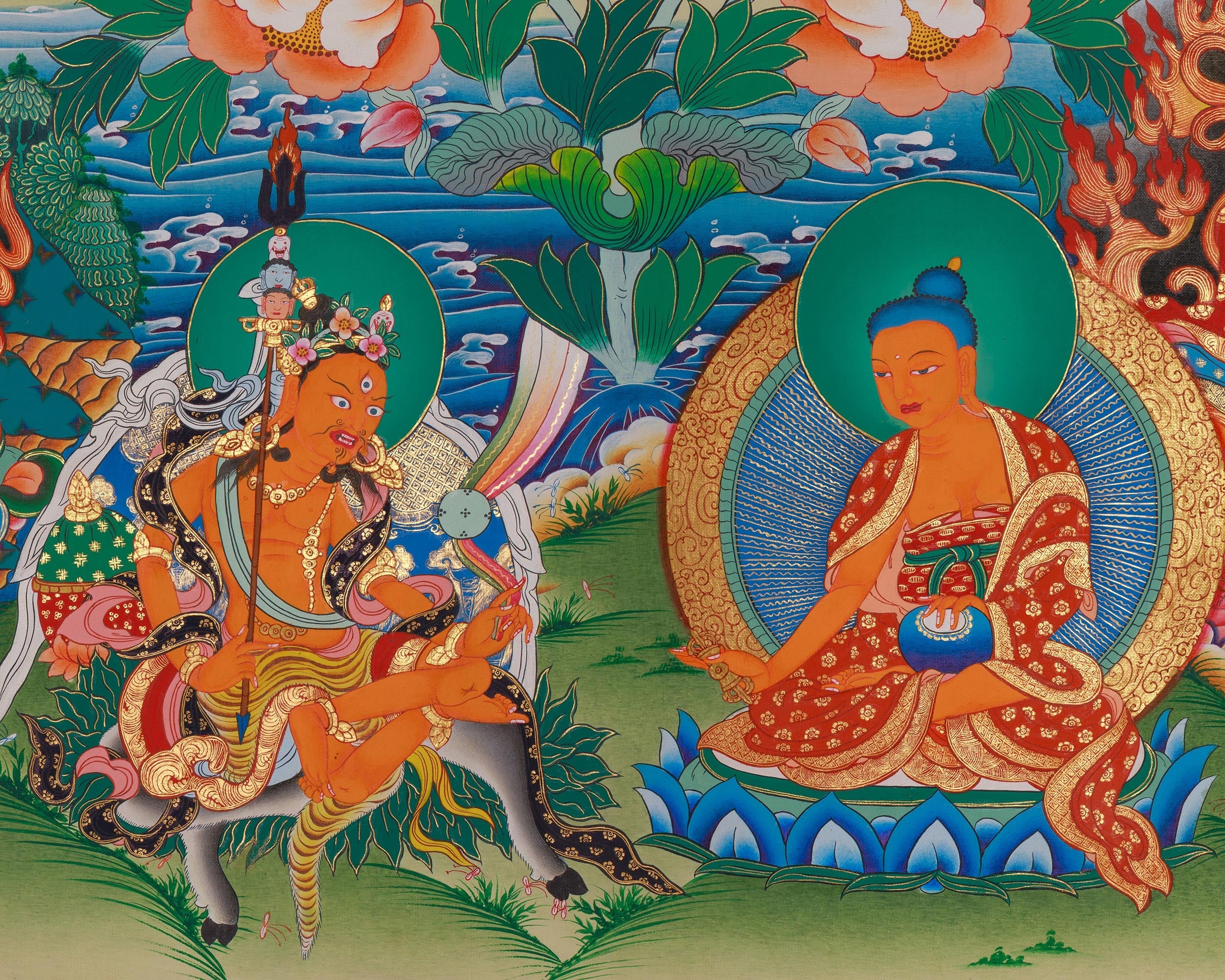 Hand-Painted Guru Rinpoche Art | Embrace the Enlightened Wisdom