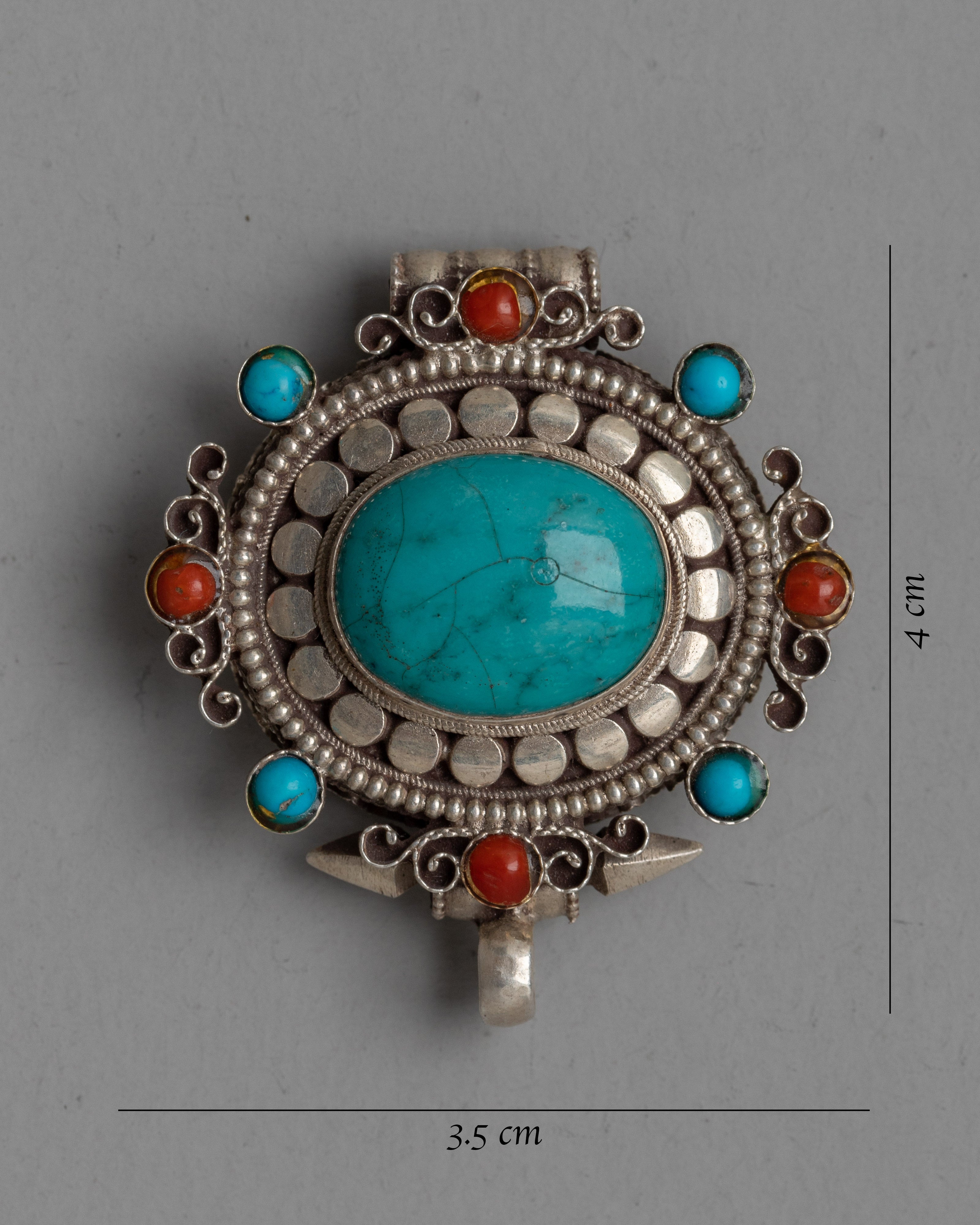 Turquoise Ghau Box Locket | Handmade Shrine Pendant
