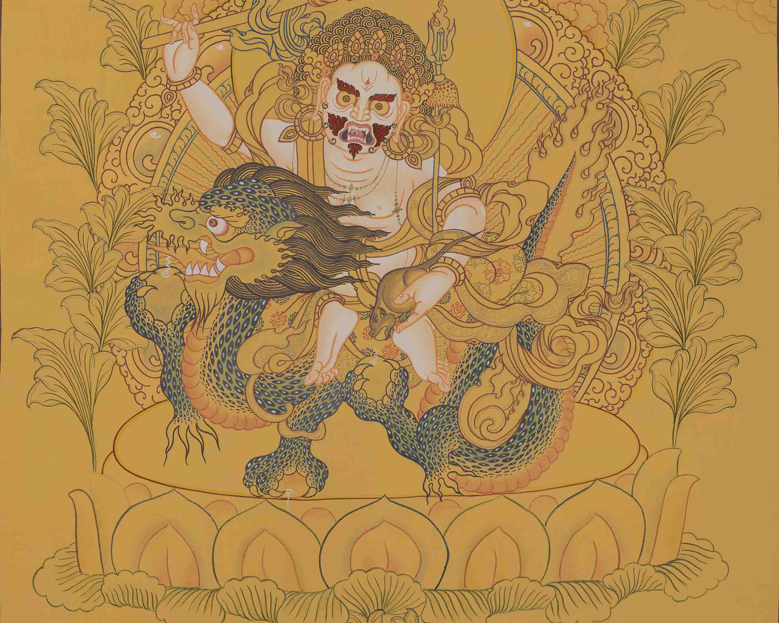 White Dzambala in Thangka 