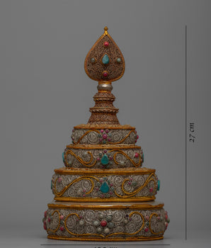 Copper Filigree Mandala Set | Intricately Crafted with Gemstone Inlay for Spiritual Elegance