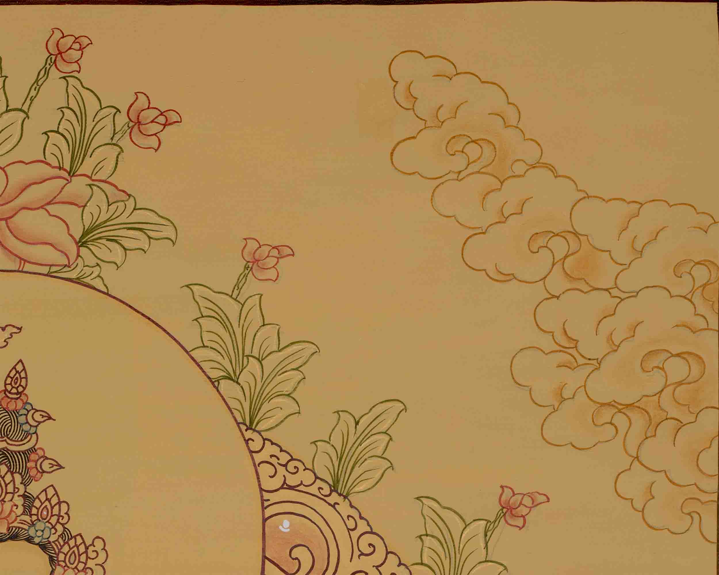 Beautifully Hand-Painted Manjushri Thangka | Traditional Artwork