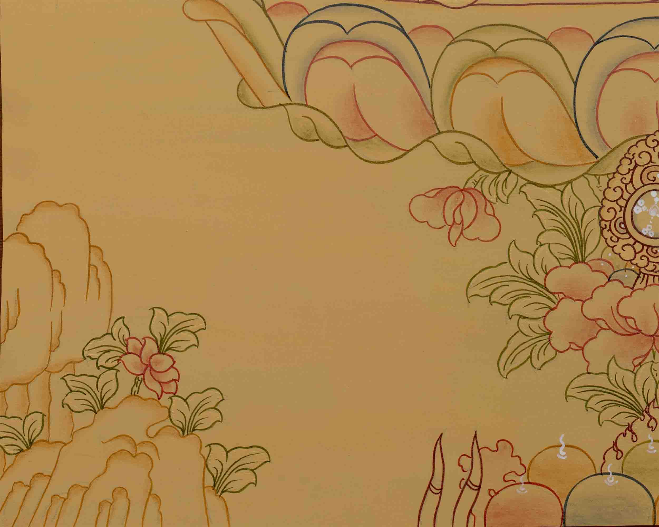 Beautifully Hand-Painted Manjushri Thangka | Traditional Artwork