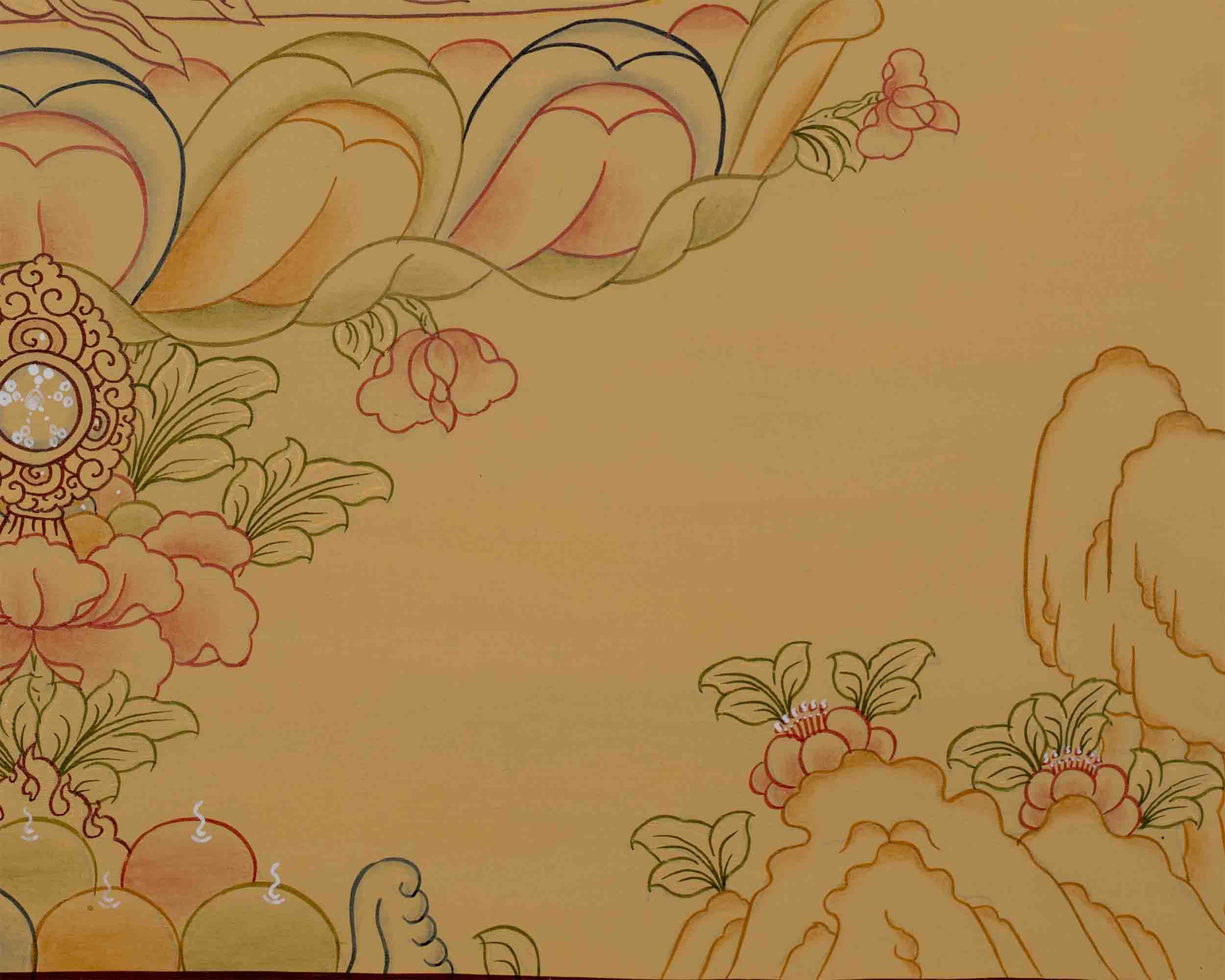 Beautifully Hand-Painted Manjushri Thangka | Traditional Artwork
