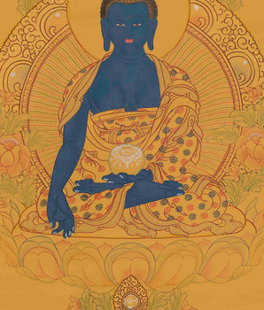 Hand-Painted Tibetan Medicine Buddha | Buddhist Artwork