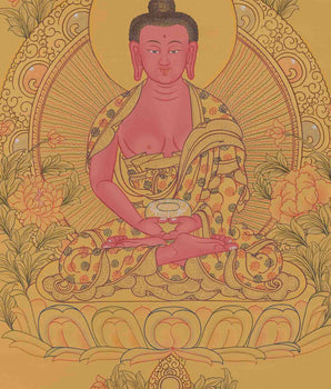 Original Hand-Painted Amitabha Buddha | Boundless Enlightenment For Spiritual Practices