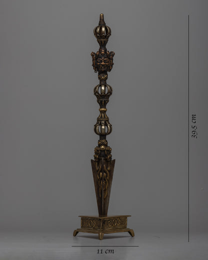 Tibetan Phurba Dagger With Stand Base | Traditional Buddhist Tantric Tool