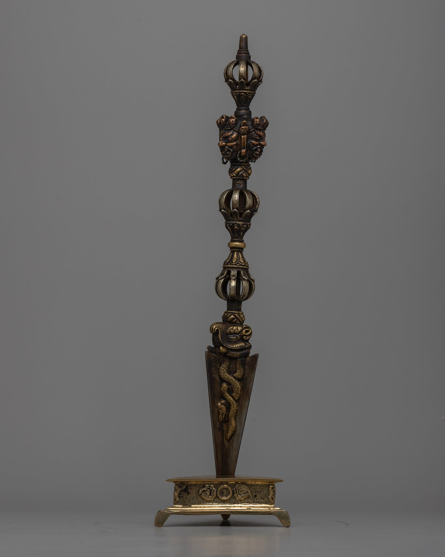 Tibetan Phurba Dagger With Stand Base | Traditional Buddhist Tantric Tool