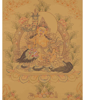Namtoshe Thangka with Yellow Background | Tibetan Art For Meditation