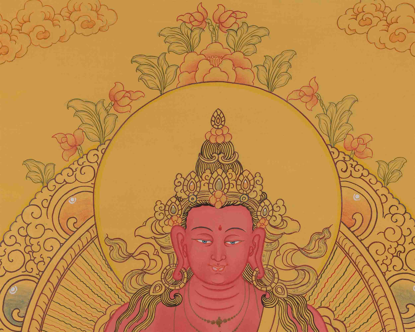 Amitayus Buddha Thangka Painting | Traditional Buddhist Arts