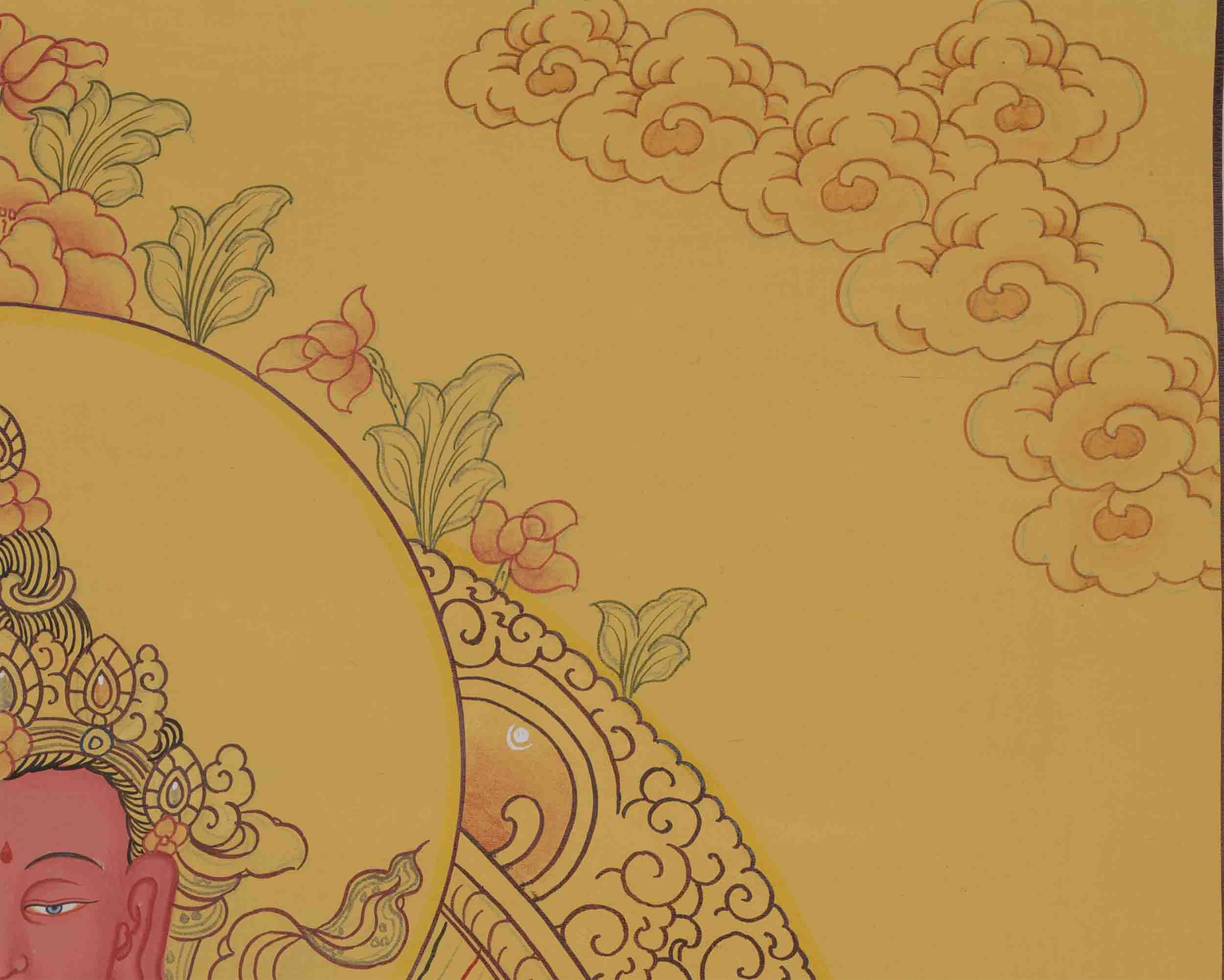 Amitayus Buddha Thangka Painting | Traditional Buddhist Arts