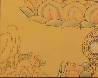 Amitayus Buddha Thangka Painting | Traditional Buddhist Arts