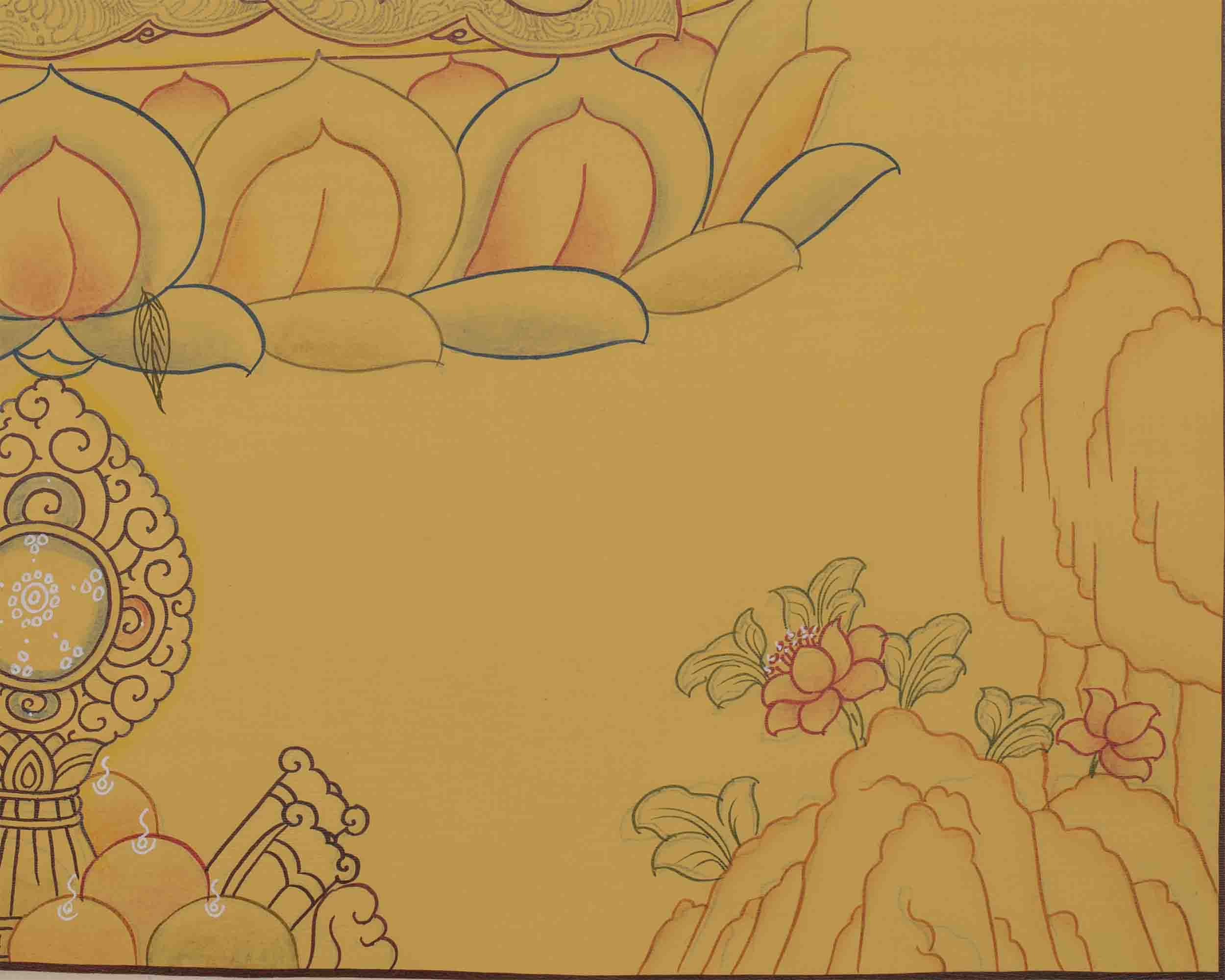 Amitayus Buddha Thangka Painting | Traditional Buddhist Arts