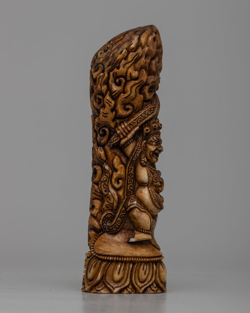 Bone Mahakala Bernakchen Seal | Handmade Carved Buddhist Art