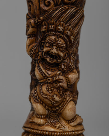 Handcarved Bone Vajrapani Stamp | Handcarved Buddhist Symbol