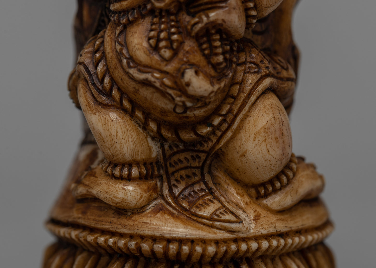 Handcarved Bone Vajrapani Stamp | Handcarved Buddhist Symbol