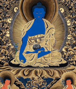 Blue Medicine Buddha Thangka | Bhaisajyaguru Painting