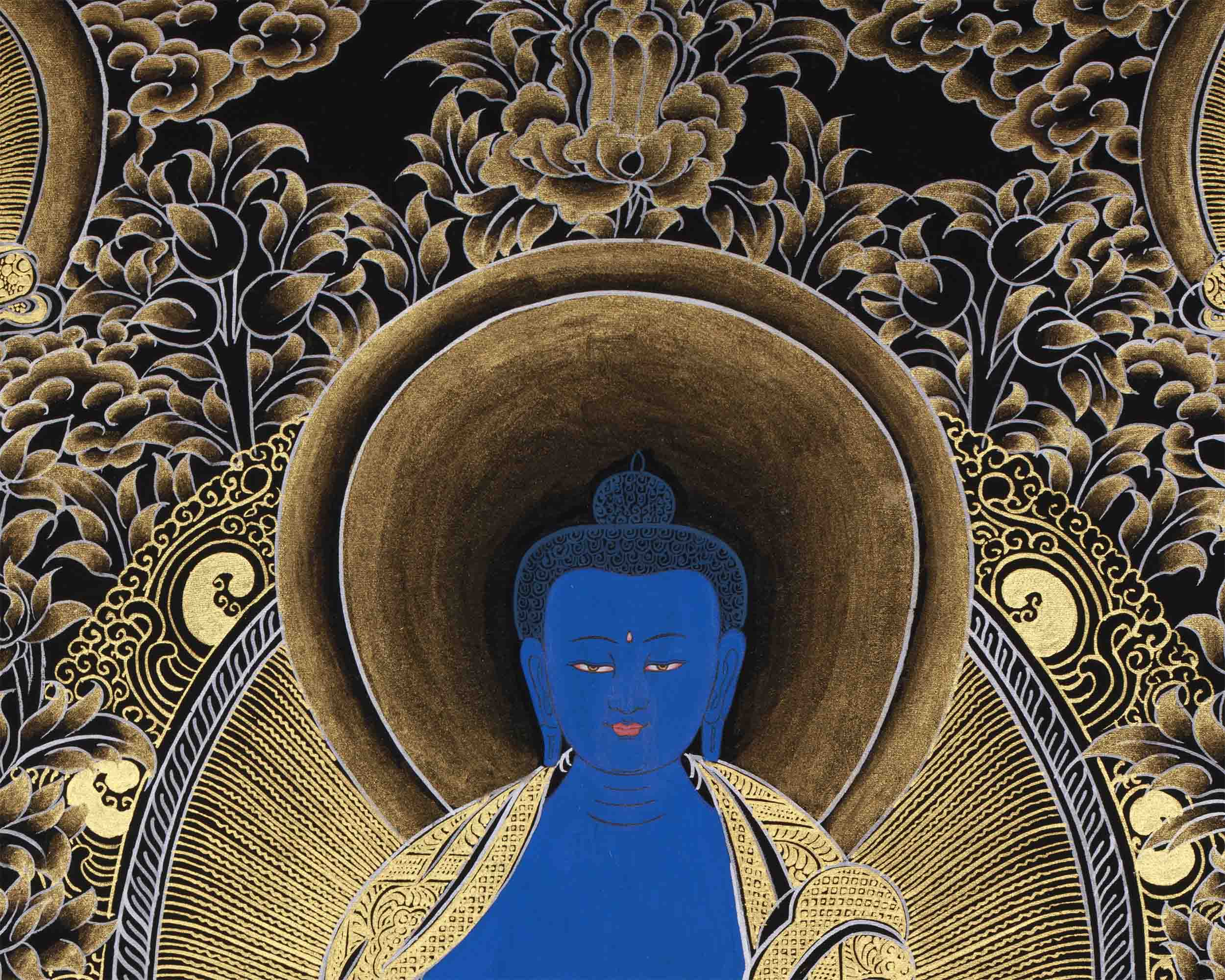 Blue Medicine Buddha Thangka | Bhaisajyaguru Painting