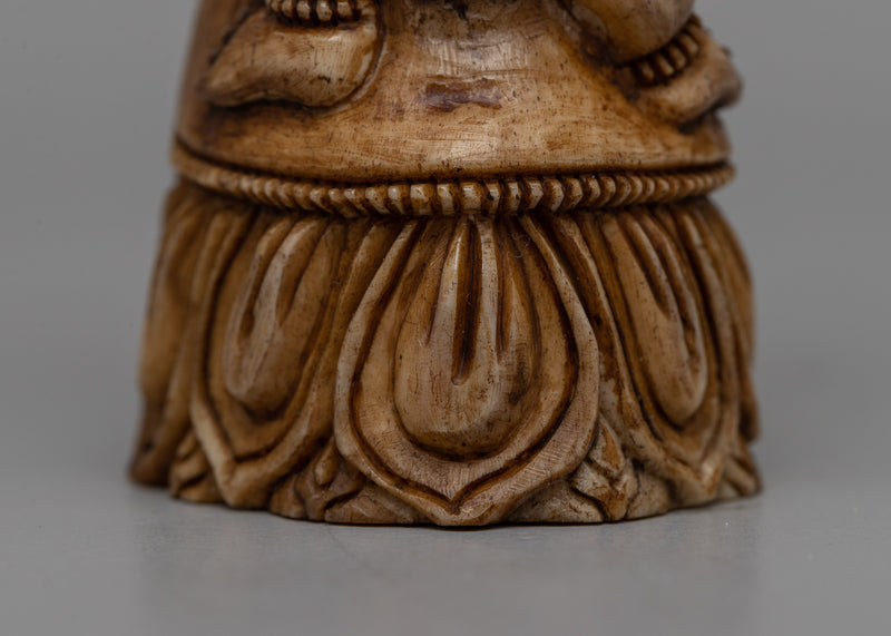 Ethically Sourced Buffalo Bone Stamp Tibetan Seal | Handcarved Mahakala Deity