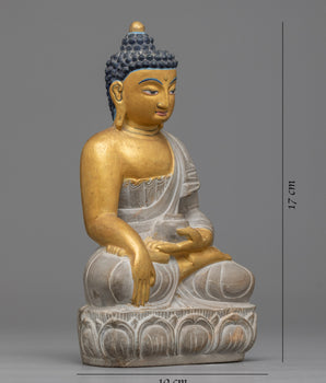 Stone Buddha Statue | Capture Tranquility with Shakyamuni Buddha
