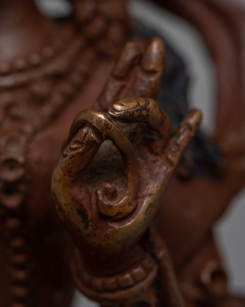 Green Tara Bodhisattva Statue | Graceful Presence in Oxidized Copper
