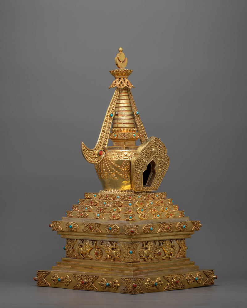 Buddhist Temple Stupa | Radiant Symbol of Divine Sanctity and Spiritual Splendor