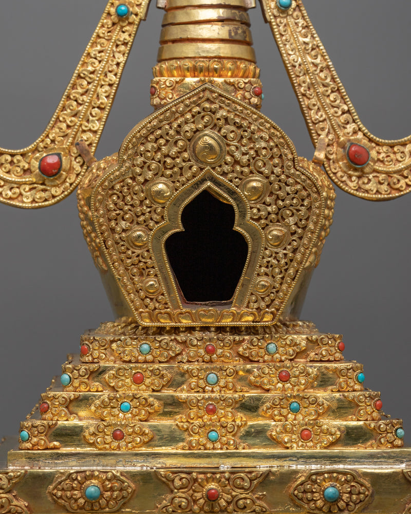 Buddhist Temple Stupa | Radiant Symbol of Divine Sanctity and Spiritual Splendor