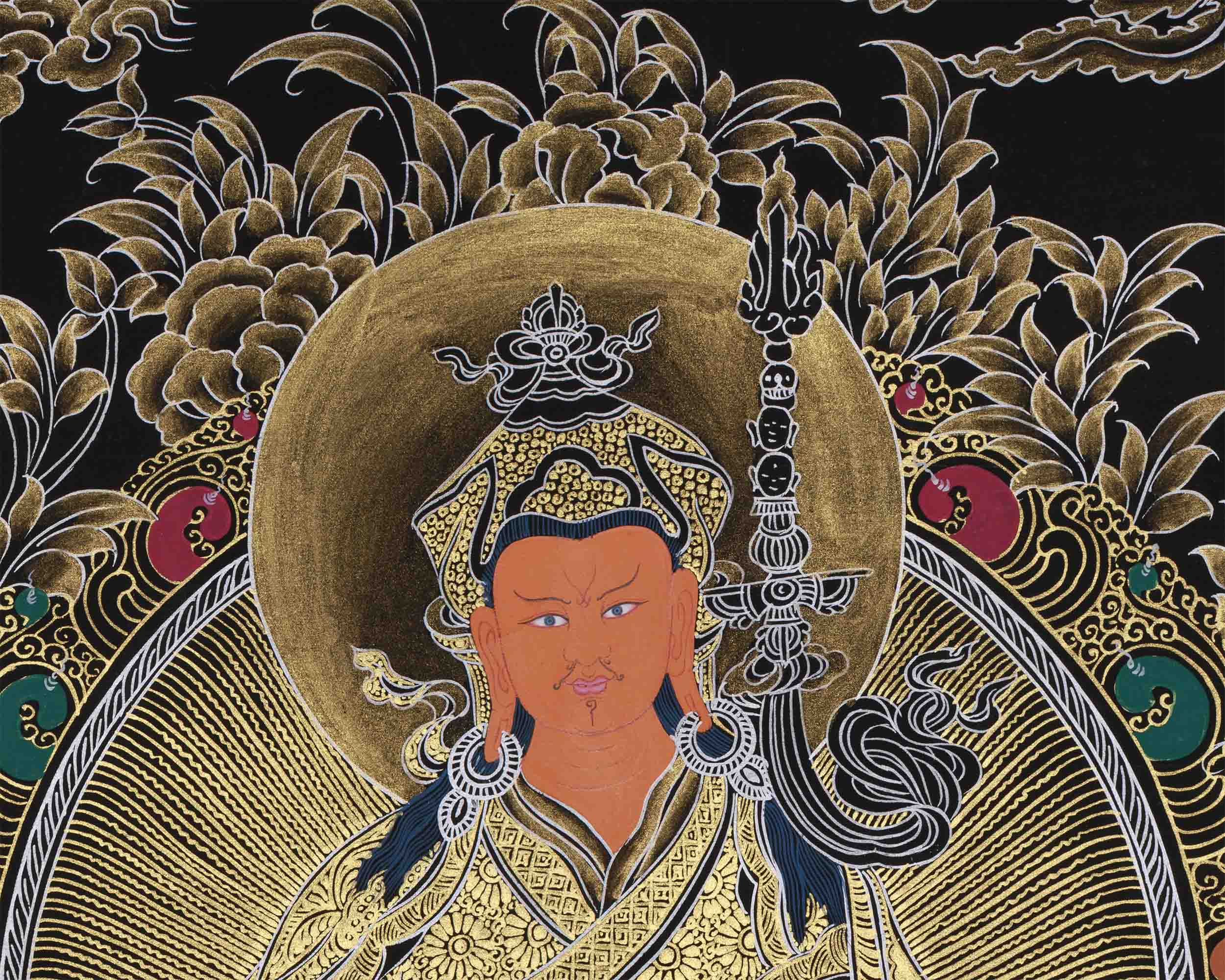 Guru Rinpoche Thangka | Hand-Painted Tibetan Buddhism Arts