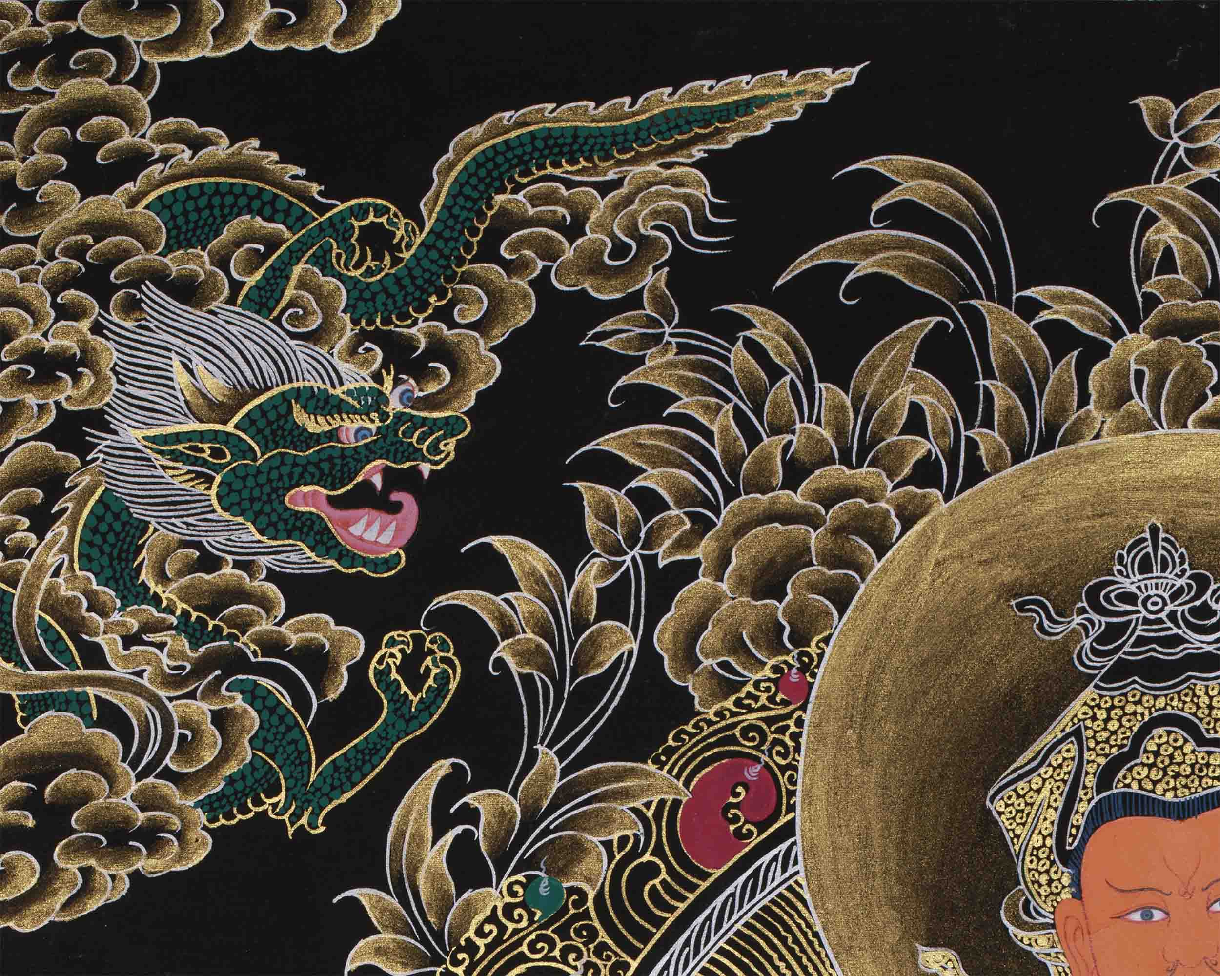 Guru Rinpoche Thangka | Hand-Painted Tibetan Buddhism Arts