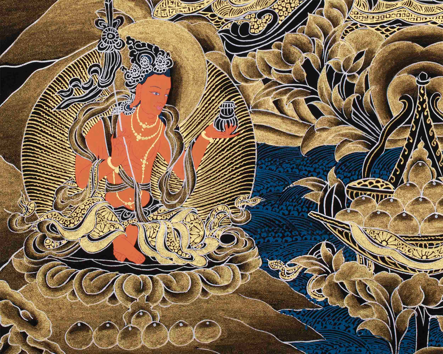 Guru Rinpoche Thangka | Hand-Painted Tibetan Buddhism Arts