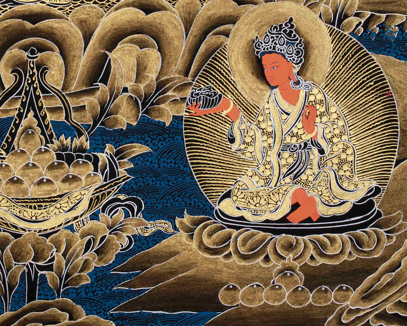 Guru Rinpoche Thangka | Hand-Painted Tibetan Buddhism Arts